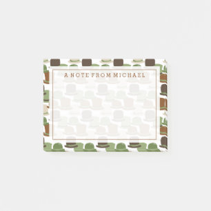 Notas Post-it® Su texto Gorras de Khaki Bowler