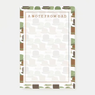 Notas Post-it® Su texto Gorras de Khaki Bowler