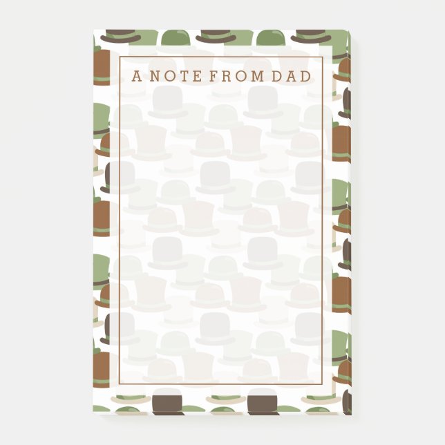 Notas Post-it® Su texto | Gorras de Khaki Bowler (Anverso)