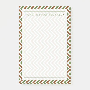 Notas Post-it® Su texto   Khaki Chevron
