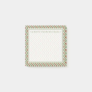 Notas Post-it® Su texto   Khaki Chevron