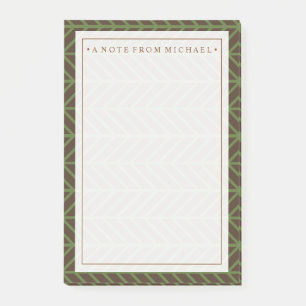 Notas Post-it® Su texto   Khaki Herringbone