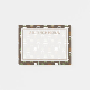 Notas Post-it® Su texto Mustache Top Hat