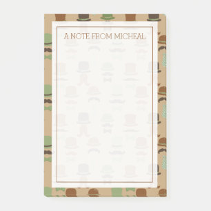 Notas Post-it® Su texto   Mustache Top Hat