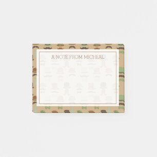 Notas Post-it® Su texto   Mustache Top Hat