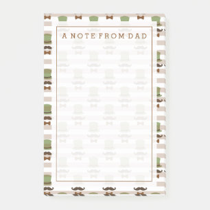 Notas Post-it® Su texto Mustache Top Hat