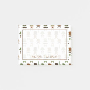 Notas Post-it® Su texto   Mustache Top Hat