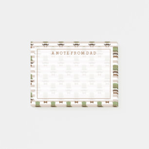 Notas Post-it® Su texto   Mustache Top Hat