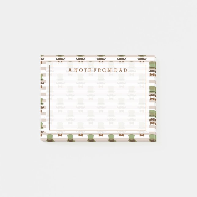 Notas Post-it® Su texto | Mustache Top Hat (Anverso)