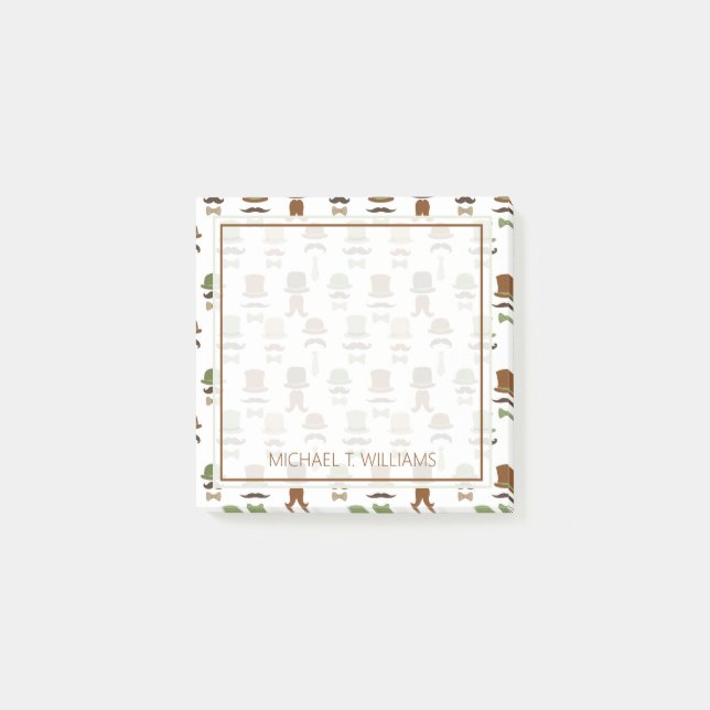 Notas Post-it® Su texto | Mustache Top Hat (Anverso)