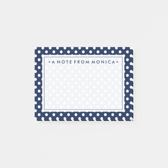 Notas Post-it® Su texto | Patrón de puntos de Polka (Anverso)