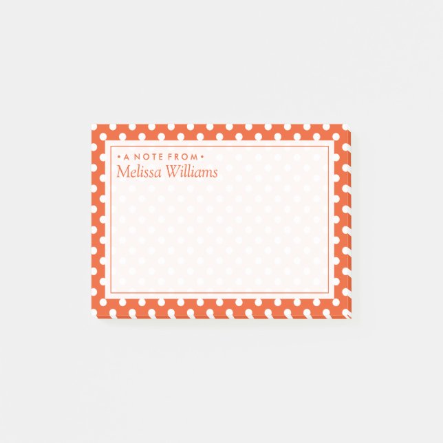 Notas Post-it® Su texto | Patrón de puntos de Polka (Anverso)