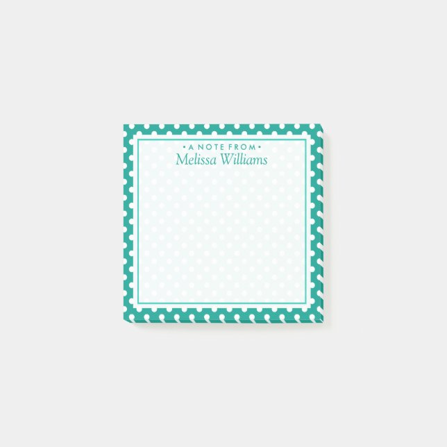 Notas Post-it® Su texto | Patrón de puntos de Polka (Anverso)