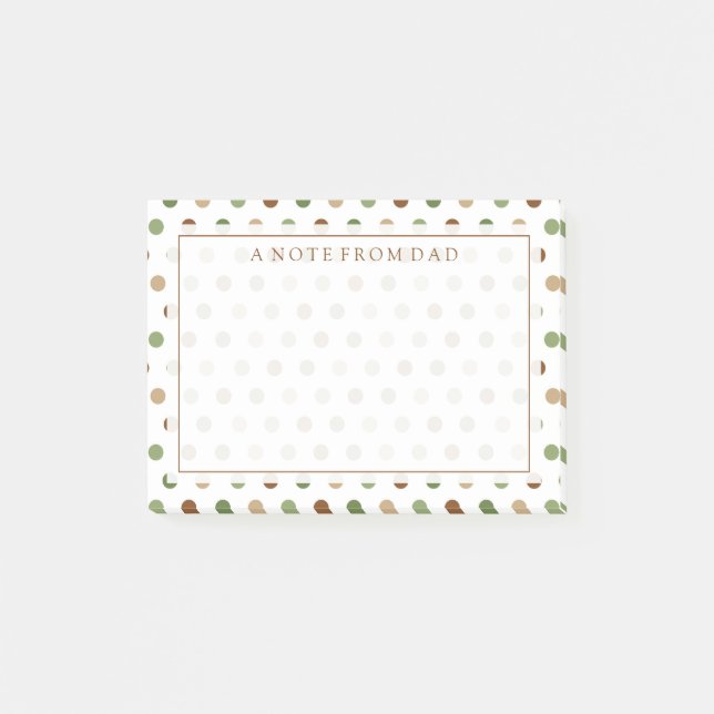 Notas Post-it® Su texto | Puntos de Khaki Polka (Anverso)