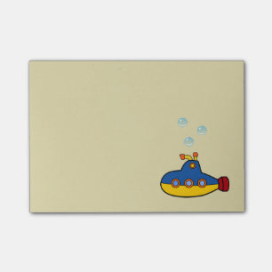 Notas Post-it® Submarino de juguetes con 3 burbujas de agua