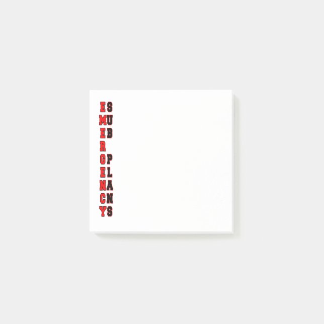 Notas Post-it® Subplanes de emergencia (Anverso)