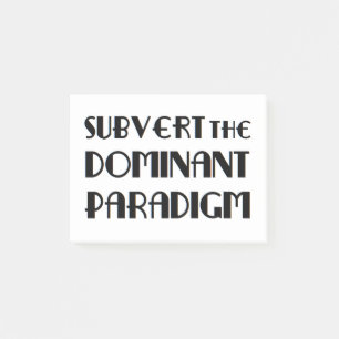 Notas Post-it® subvertir el paradigma dominante