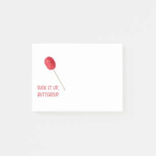 Notas Post-it® Suck It Up Buttercup with Red Lollipop