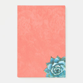 Notas Post-it® Suculenta acuarela en encaje Naranja