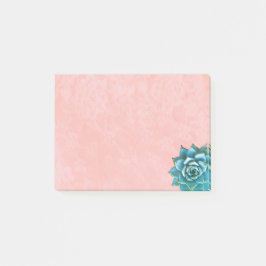 Notas Post-it® Suculenta acuarela en Rubor Rosa Lace