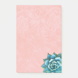 Notas Post-it® Suculenta acuarela en Rubor Rosa Lace