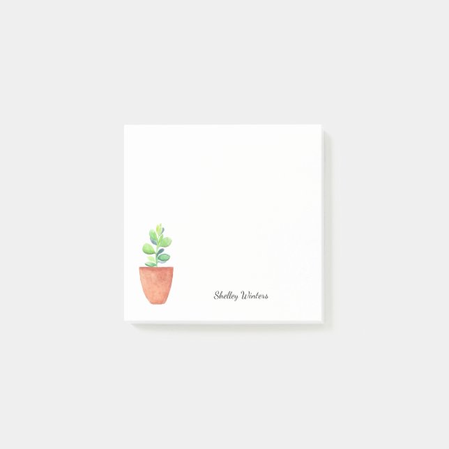 Notas Post-it® Suculenta planta pulida con nombre (Anverso)