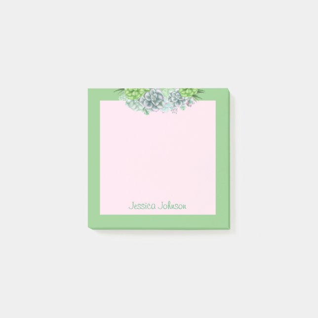 Notas Post-it® Suculentas Hermosas Amantes de las Plantas Persona (Anverso)