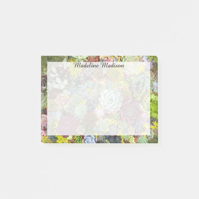 Notas Post-it® Suculentos paisajes coloridos (Anverso)