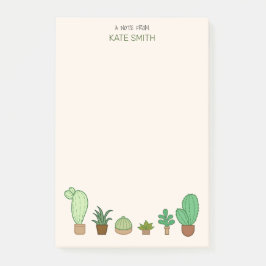 Notas Post-it® Suculentos y cactus ilustrados