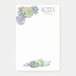 Notas Post-it® Suculents and Sparkle Boda ID515