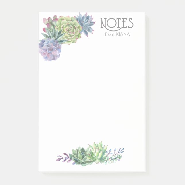 Notas Post-it® Suculents and Sparkle Boda ID515 (Anverso)