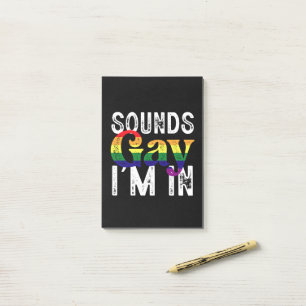 Notas Post-it® Suena gay estoy en la bandera LGBT del arcoíris Me