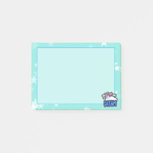 Notas Post-it® Sueño Cute Unicorn Azul Estrellas