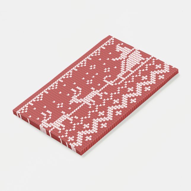 Notas Post-it® Suéter fea Santa Claus trineo y renos (En perspectiva)