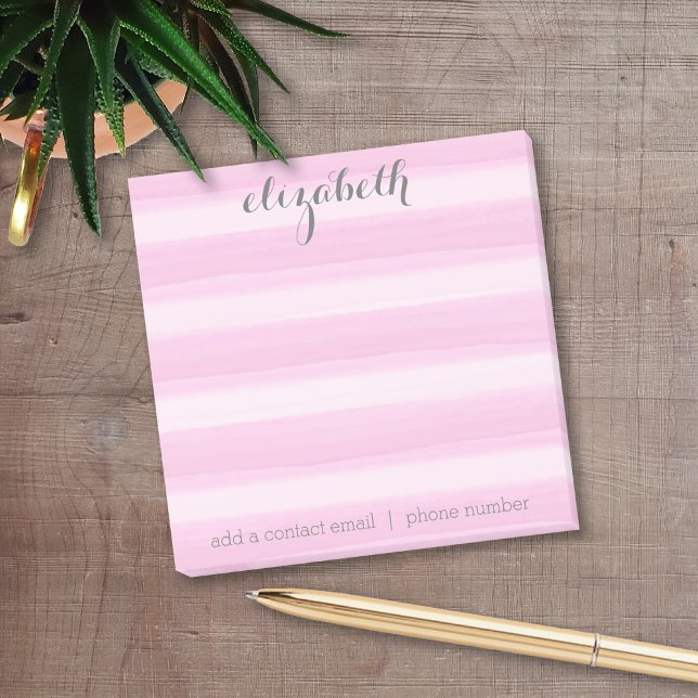 Notas Post-it® Suite de estacionería rosa y gris pastel para muje (Personalized Post It Notepads)