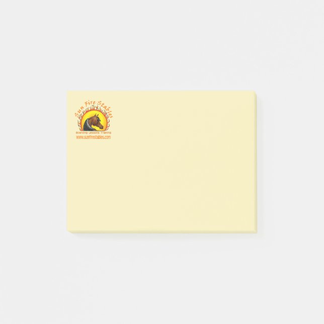 Notas Post-it® Sun Fire Stables 4x3 Post it Pad (Anverso)