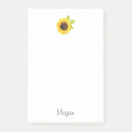 Notas Post-it® Sunflower acuarela pintada a mano