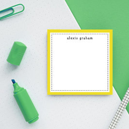 Notas Post-it® Sunny Yellow Border Add Name Personalized