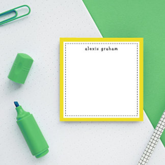 Notas Post-it® Sunny Yellow Border Add Name Personalized