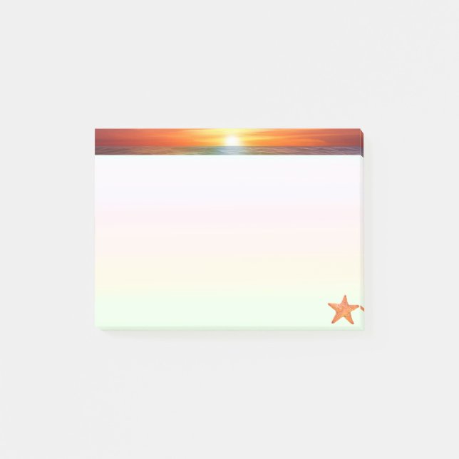 Notas Post-it® Sunrise and sea star en tonos pastel (Anverso)