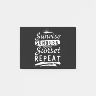 Notas Post-it® Sunrise Sunburn Sunset Repetir la playa de verano