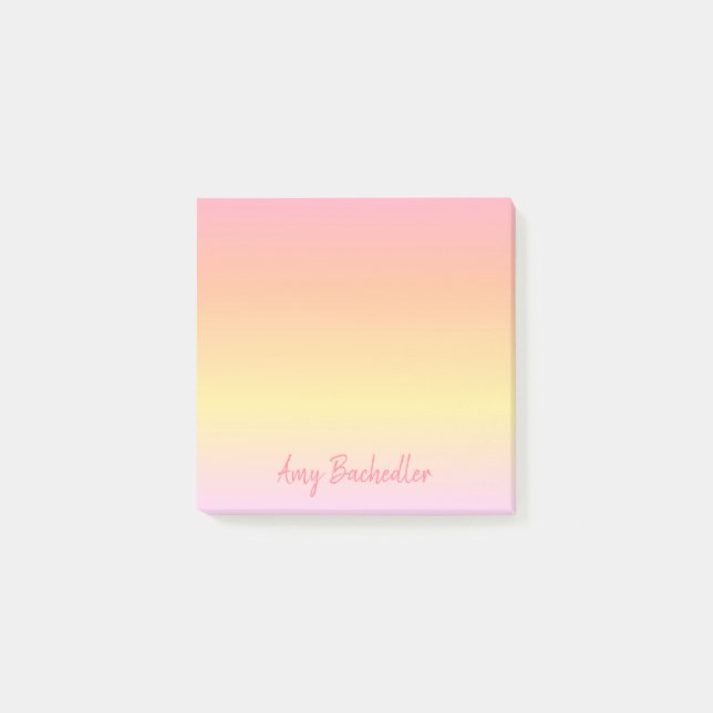Notas Post-it® Sunset Ombre sutil personalizado (Anverso)