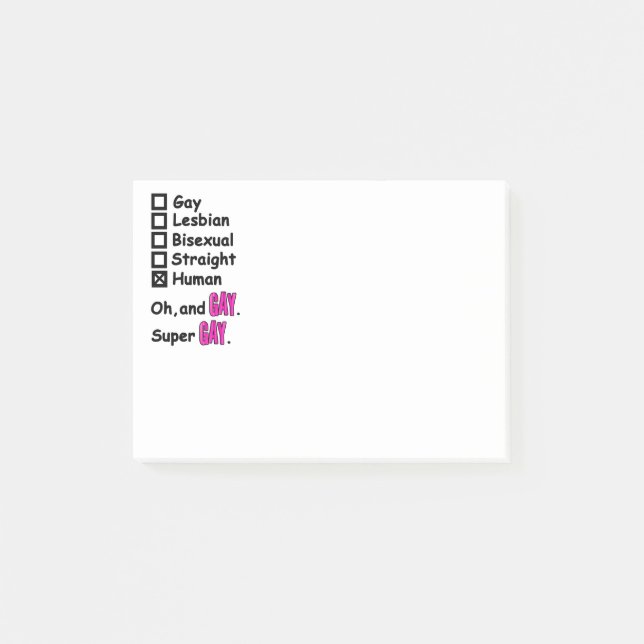 Notas Post-it® Super Gay (Anverso)