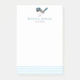 Notas Post-it® Superb Fairy Wren - Cute Blue Bird Personalizada