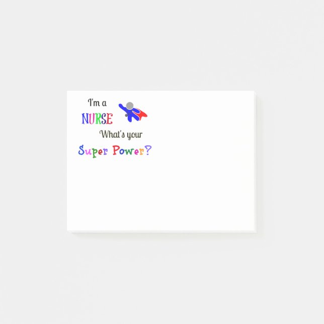 Notas Post-it® Superhéroe de enfermera (Anverso)