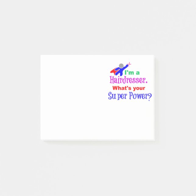 Notas Post-it® Superpotencia de la peluquería (Anverso)
