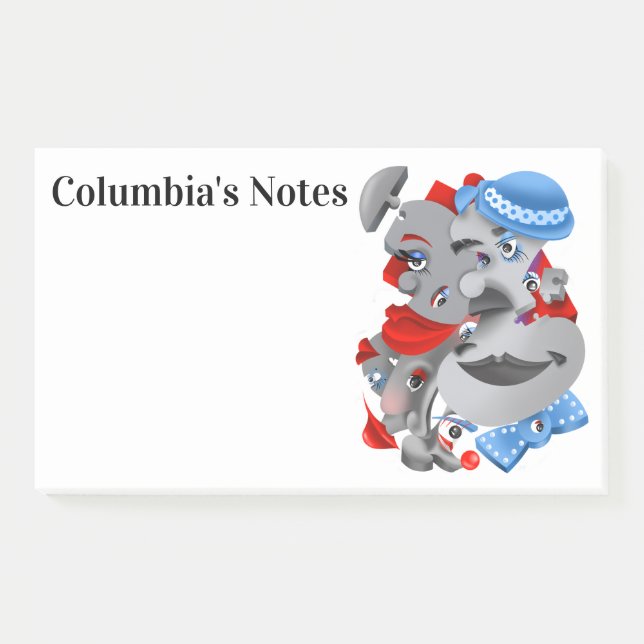 Notas Post-it® Surreal Puzzle Faces Post-it-Notes (Anverso)