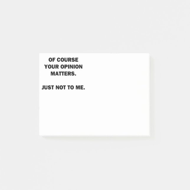 Notas Post-it® Sus materias de Opinon (Anverso)