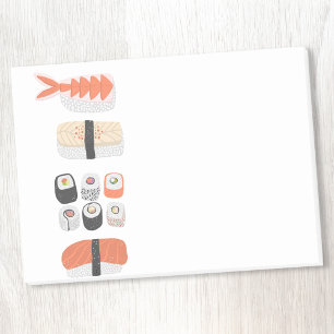 Notas Post-it® Sushi Nigiri Maki Roll Japonés de Arte de Comida