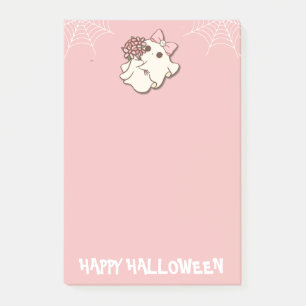 Notas Post-it® Susto Floral — Fantasma con un Ramo